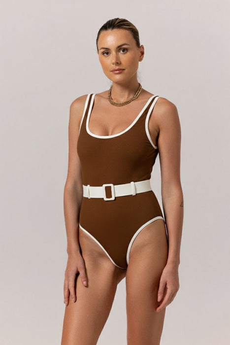 URSULA BROWN/IVORY ONE PIECE