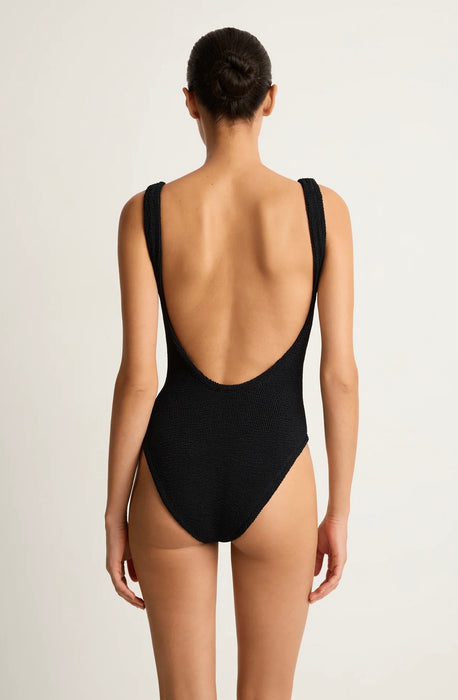 HUNZA G SQUARE NECK BLACK ONE PIECE