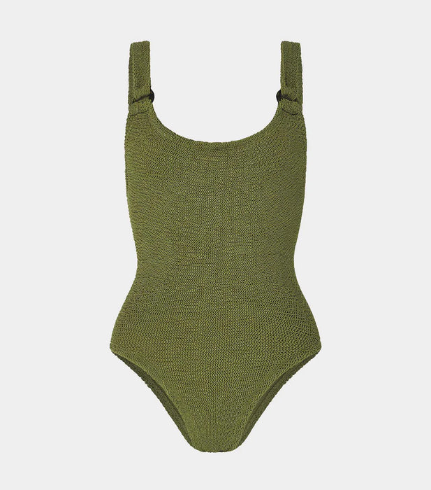 HUNZA G DOMINO METALLIC MOSS ONE PIECE