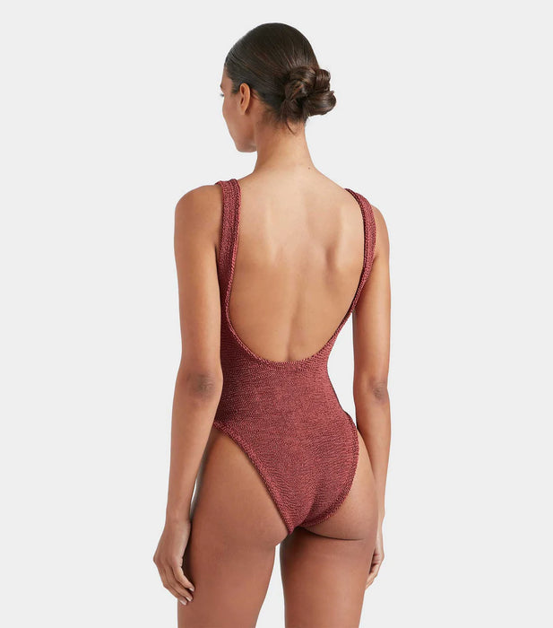 HUNZA G DOMINO METALLIC ROSEWOOD ONE PIECE