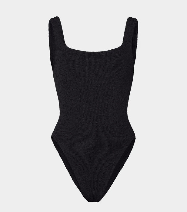 HUNZA G SQUARE NECK BLACK ONE PIECE