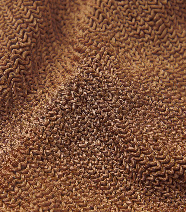 HUNZA G SQUARE NECK METALLIC COCOA ONE PIECE