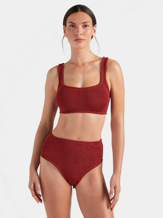 HUNZA G PATRICIA METALLIC CHESTNUT BIKINI