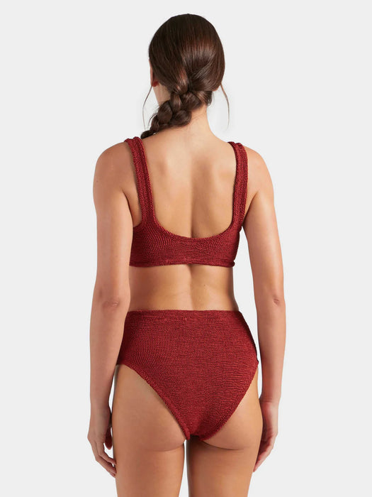 HUNZA G PATRICIA METALLIC CHESTNUT BIKINI