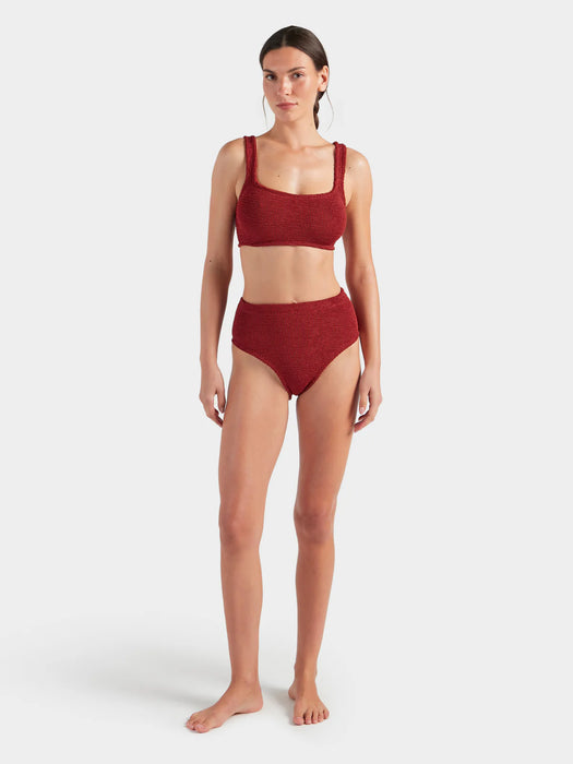 HUNZA G PATRICIA METALLIC CHESTNUT BIKINI