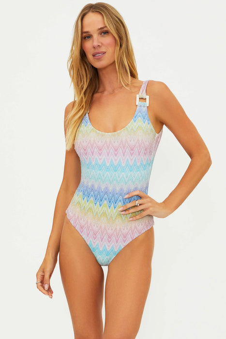 ELINA SUNSET CHEVRON ONE PIECE