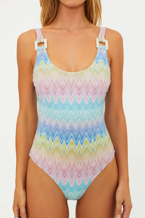 ELINA SUNSET CHEVRON ONE PIECE