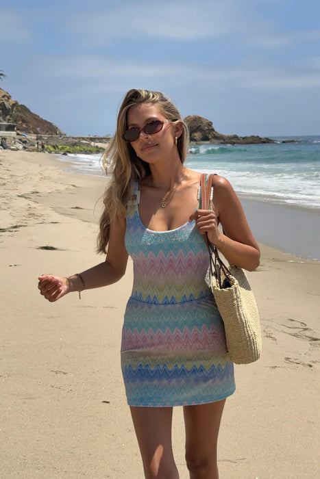 EZRA SUNSET CHEVRON SKIRT