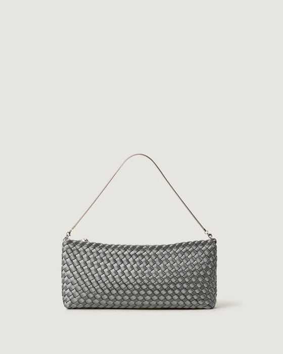 NAGHEDI GALA SATIN GRAPHITE CLUTCH