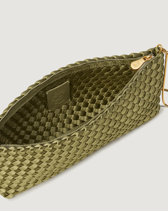 NAGHEDI GALA SATIN PERIDOT CLUTCH