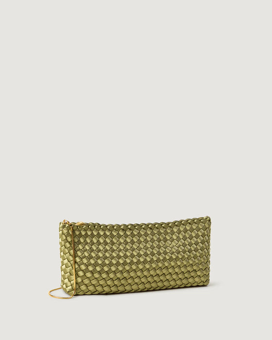 NAGHEDI GALA SATIN PERIDOT CLUTCH