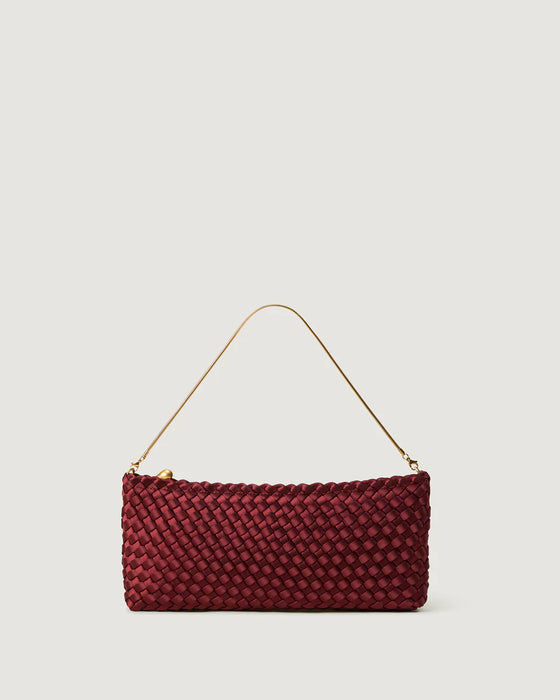NAGHEDI GALA SATIN GARNET CLUTCH