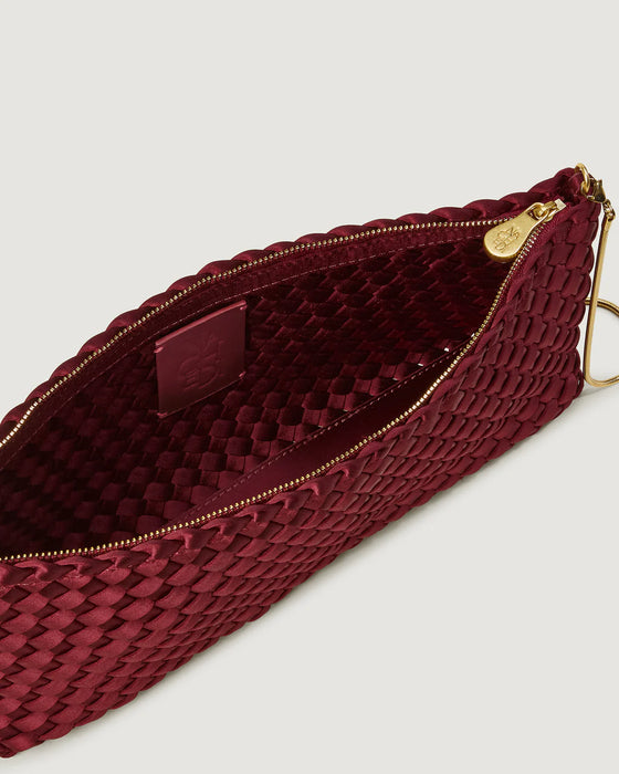 NAGHEDI GALA SATIN GARNET CLUTCH