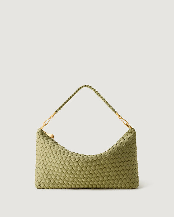 NAGHEDI PORTO SMALL HALF MOON BOTTLE GREEN BAG