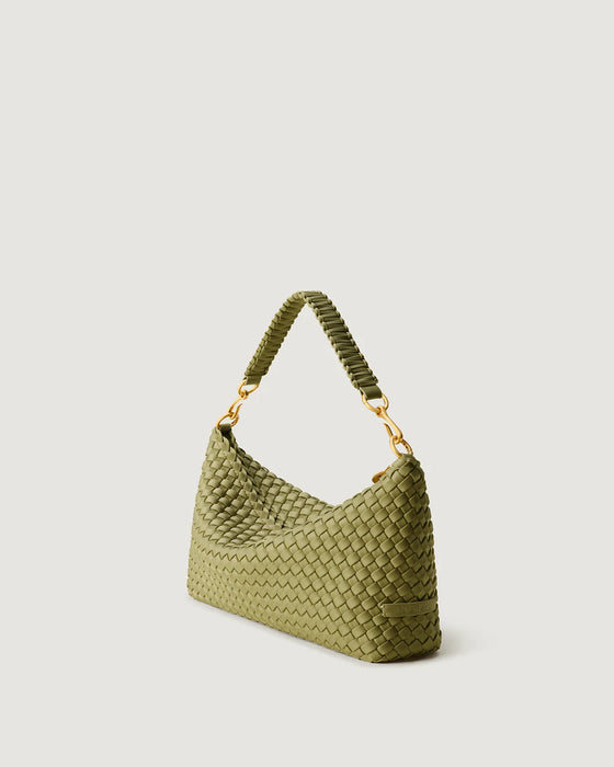 NAGHEDI PORTO SMALL HALF MOON BOTTLE GREEN BAG