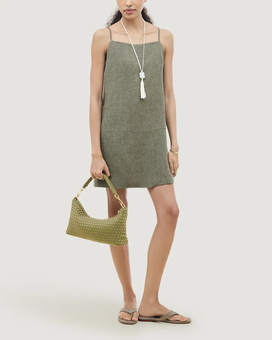 NAGHEDI PORTO SMALL HALF MOON BOTTLE GREEN BAG