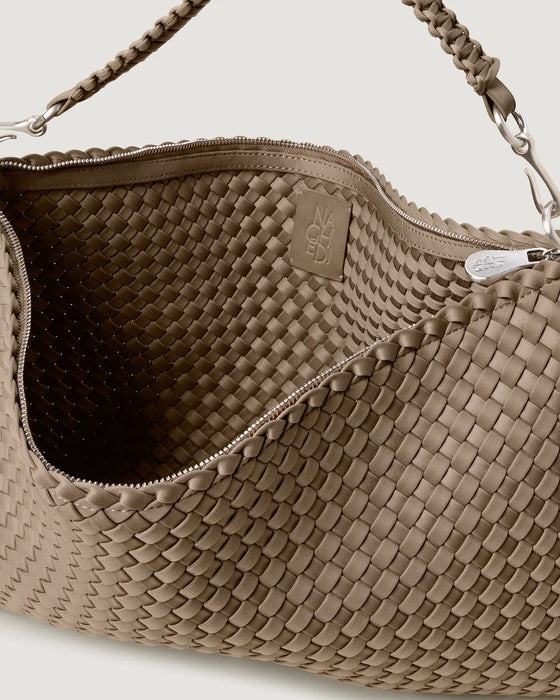 NAGHEDI PORTO MEDIUM HALF MOON CASHMERE BAG