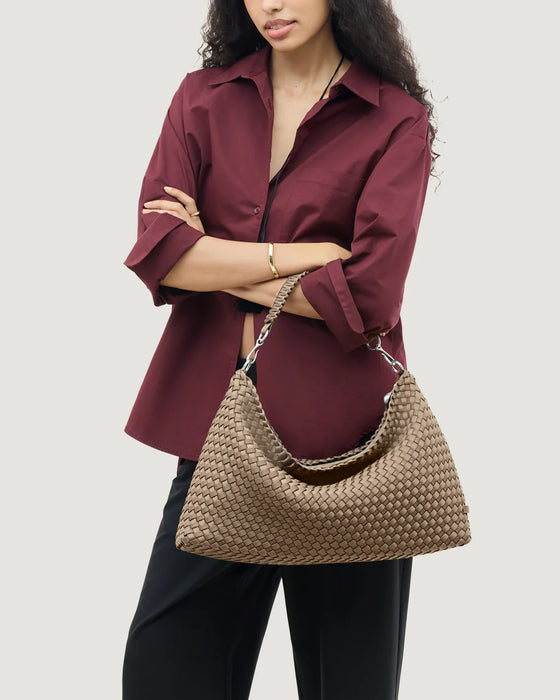 NAGHEDI PORTO MEDIUM HALF MOON CASHMERE BAG