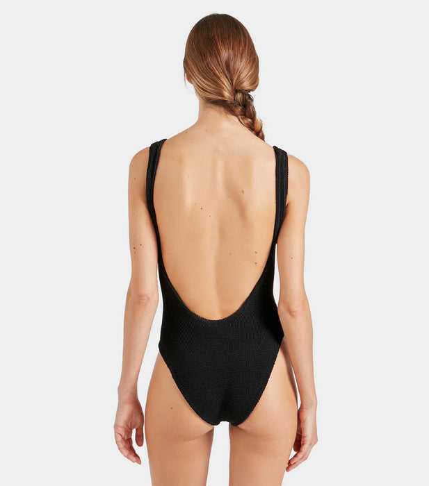 HUNZA G SQUARE NECK BLACK ONE PIECE
