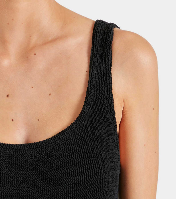 HUNZA G SQUARE NECK BLACK ONE PIECE