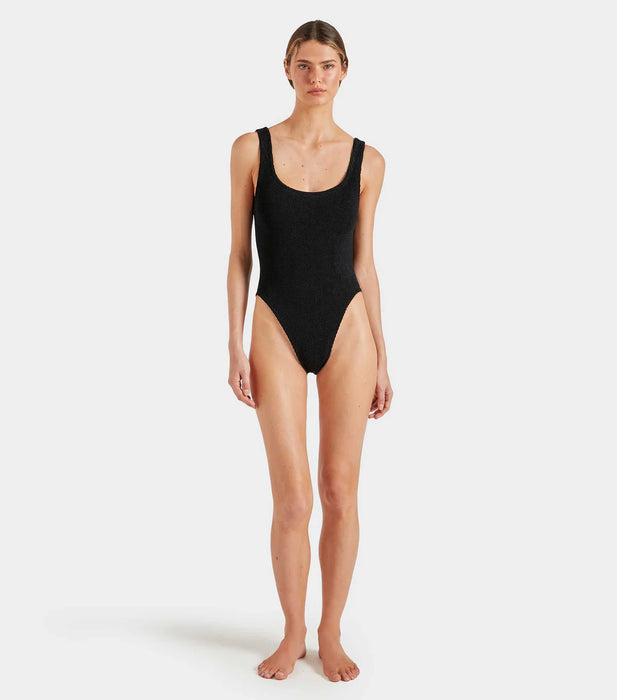 HUNZA G SQUARE NECK BLACK ONE PIECE
