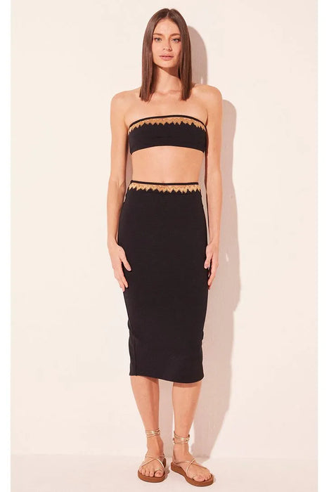 AGUA DE COCO CHACAL BORDADO BLACK SKIRT