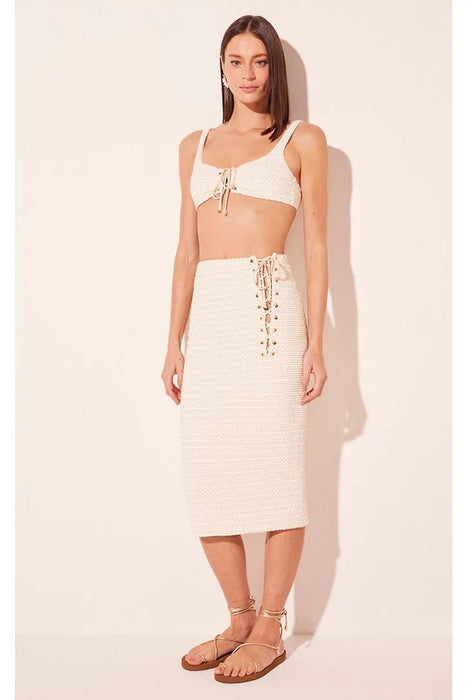 AGUA DE COCO WHITE LUREX SKIRT