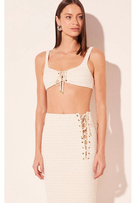 AGUA DE COCO WHITE LUREX SKIRT