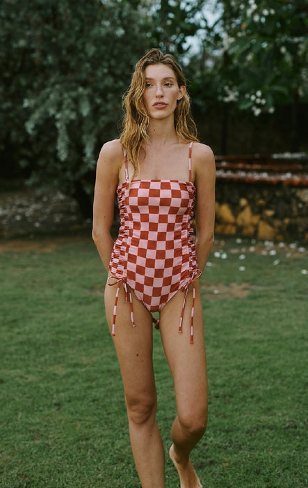 MANUELA RED CHECKERS ONE PIECE