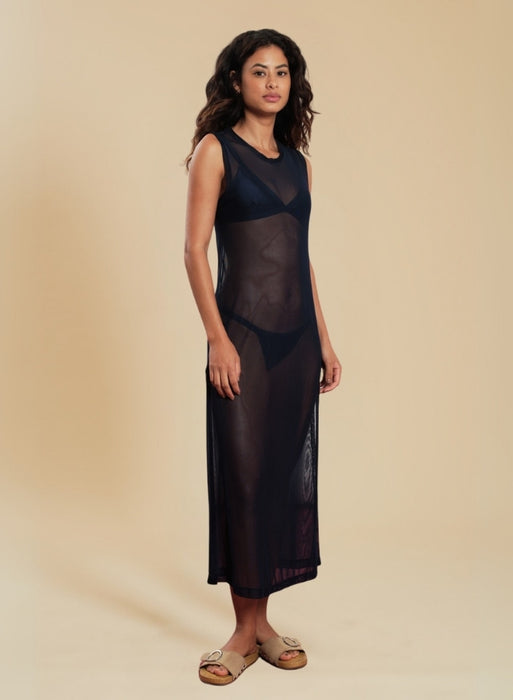 BLACK TULLE COVERUP