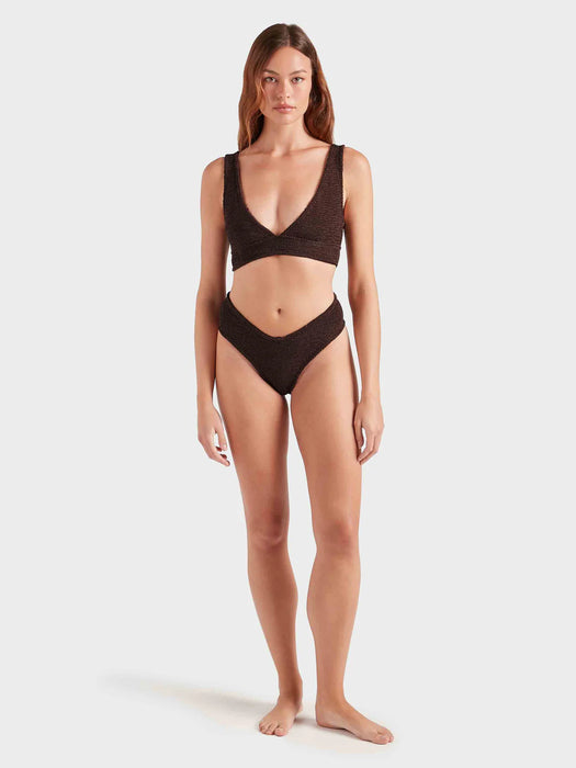 HUNZA G ANGEL METALLIC CHOCOLATE BIKINI