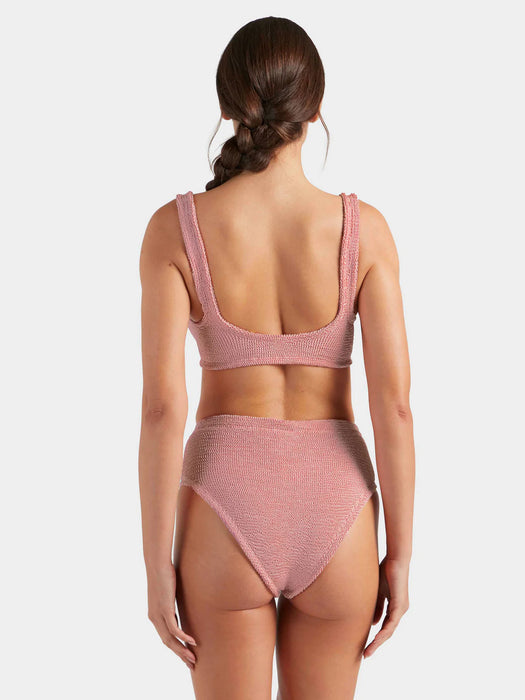 HUNZA G PATRICIA METALLIC DUSTY PINK BIKINI