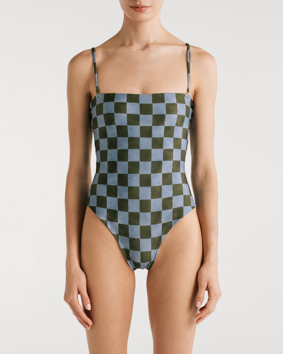 JULIETA BLUE CHECKERS ONE PIECE