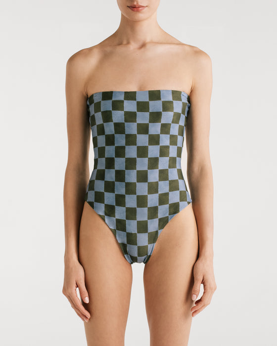 JULIETA BLUE CHECKERS ONE PIECE