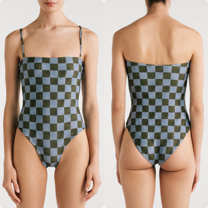 JULIETA BLUE CHECKERS ONE PIECE