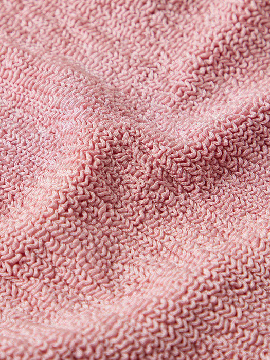 HUNZA G SQUARE NECK METALLIC DUSTY PINK ONE PIECE