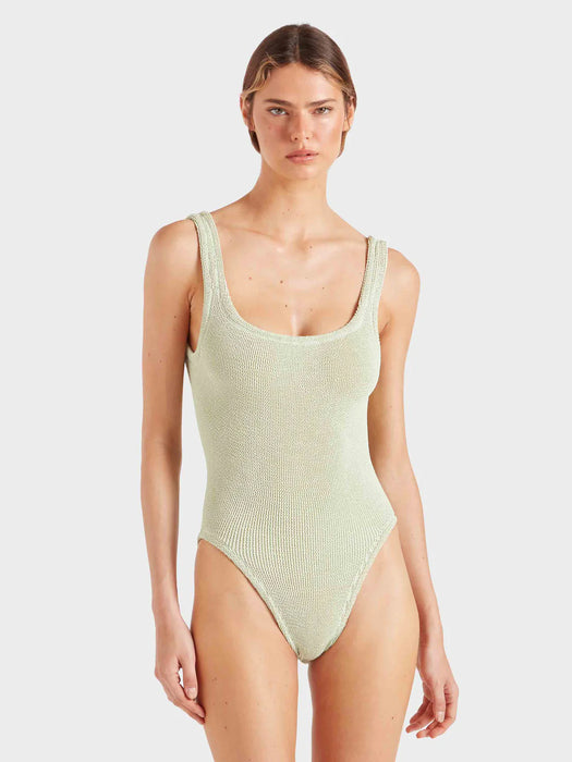HUNZA G SQUARE NECK SAGE ONE PIECE