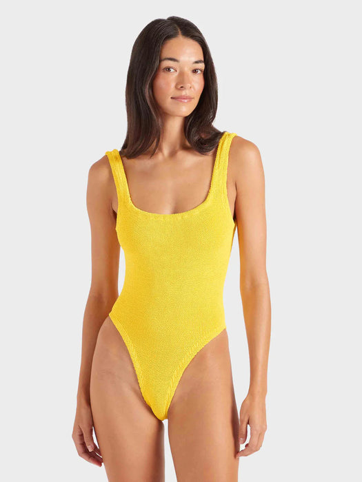 HUNZA G SQUARE NECK SUNFLOWER ONE PIECE