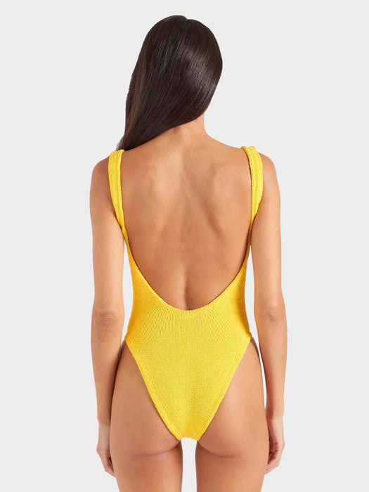 HUNZA G SQUARE NECK SUNFLOWER ONE PIECE