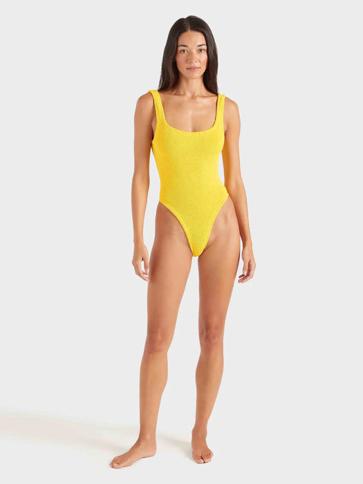 HUNZA G SQUARE NECK SUNFLOWER ONE PIECE