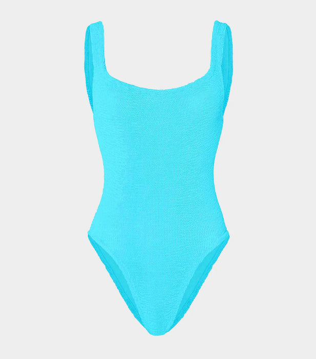 HUNZA G SQUARE NECK AQUA ONE PIECE