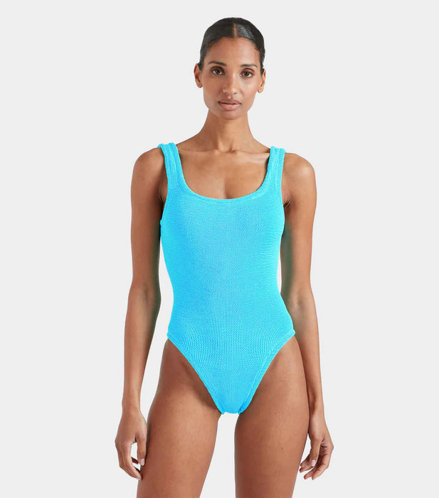 HUNZA G SQUARE NECK AQUA ONE PIECE