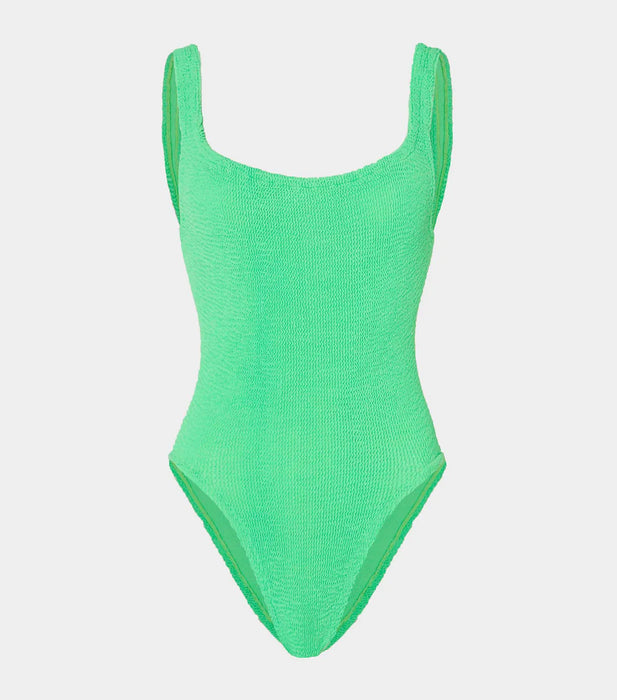 HUNZA G SQUARE NECK LIME ONE PIECE