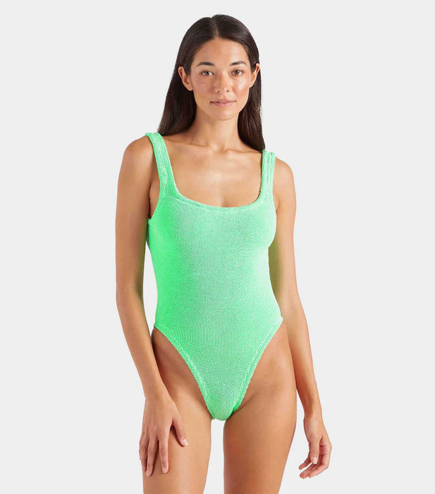 HUNZA G SQUARE NECK LIME ONE PIECE