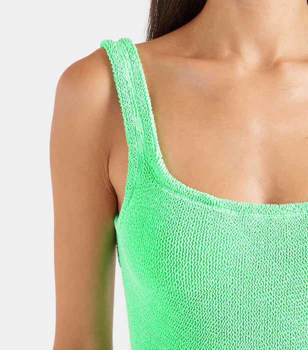 HUNZA G SQUARE NECK LIME ONE PIECE