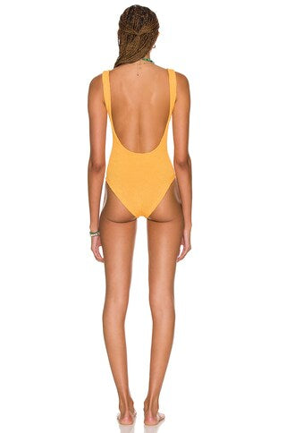 HUNZA G SQUARE NECK MANGO SORBET ONE PIECE