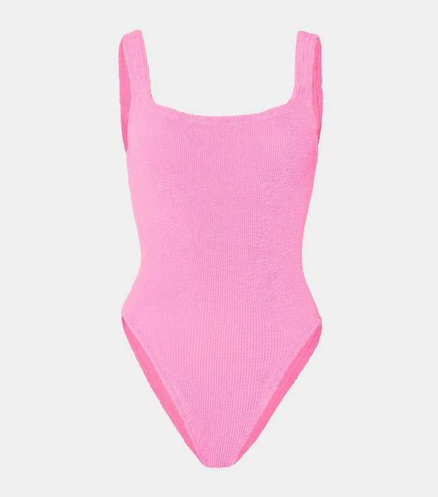 HUNZA G SQUARE NECK BUBBLE GUM ONE PIECE