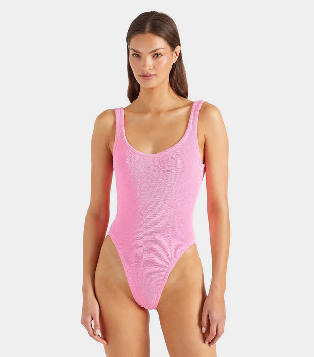 HUNZA G SQUARE NECK BUBBLE GUM ONE PIECE
