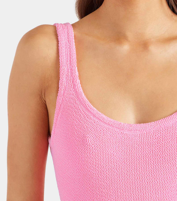 HUNZA G SQUARE NECK BUBBLE GUM ONE PIECE