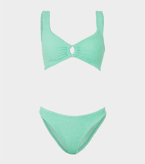 HUNZA G JULIA METALLIC MINT BIKINI